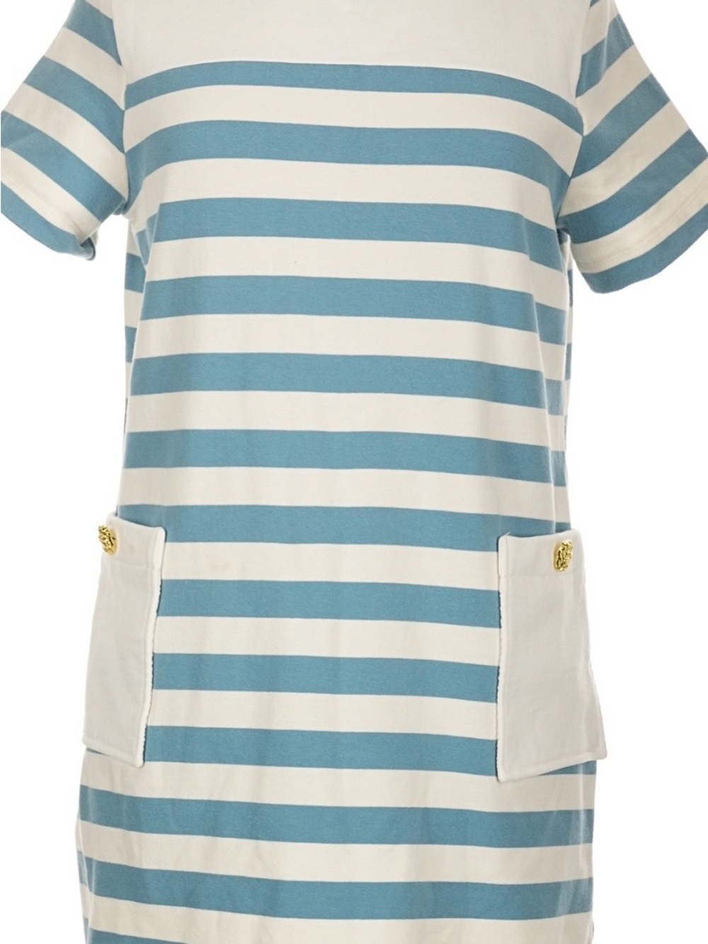 English Factory Blue and White Striped Tee Dress with Pocket Details